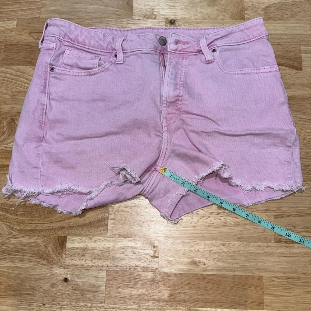 Old Navy Pink Distressed Jean Shorts Relaxed Fit